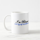 Ik ben verrot en mijn beker loopt over. koffiemok (Links)