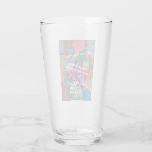 Ik ben verslaafd aan overdrijving glas (Achterkant)