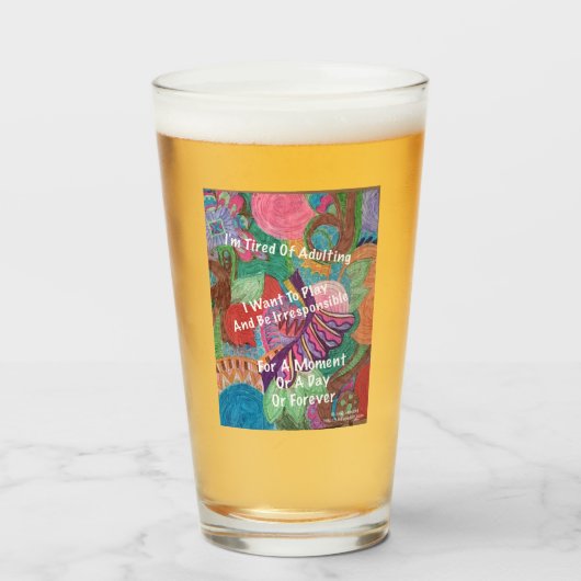 Ik ben verslaafd aan overdrijving glas (Voorkant gevuld)