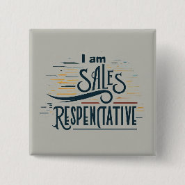 Ik ben vertegenwoordiger Square Vierkante Button 5,1 Cm
