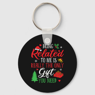 Ik ben verwant met mij - grappige kerstfeestdagen sleutelhanger