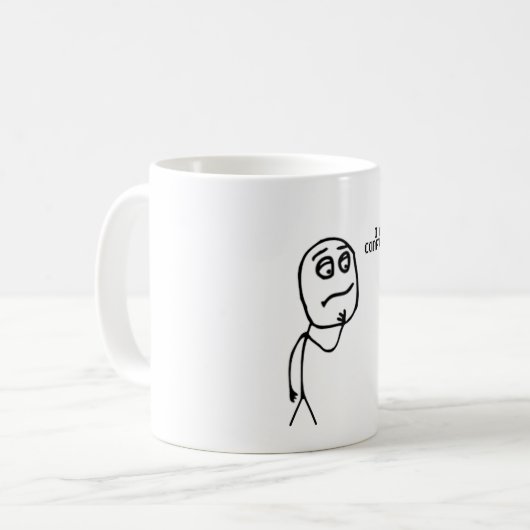 Ik ben Verwarring Grappig Stickman Meme Koffiemok (Voorkant links)