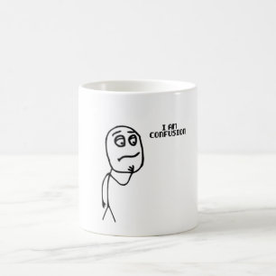 Ik ben Verwarring Grappig Stickman Meme Koffiemok