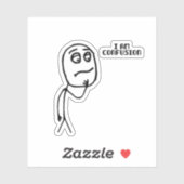 Ik ben Verwarring Grappig Stickman Meme Sticker (Vel)