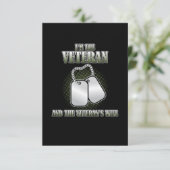 Ik ben Veteraan en Veteran's vrouw Happy Veterans  RSVP Kaartje (Staand voorkant)
