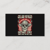 Ik ben Veteraan ExArmy met offensief respect. Visitekaartje (Achterkant)