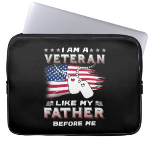 Ik ben veteraan zoals mijn vader voor mij veteraan laptop sleeve