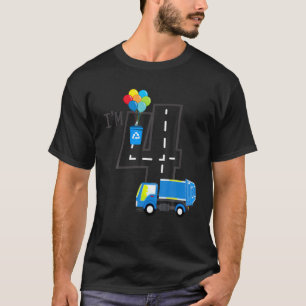 Ik ben vier 4 jaar oud verjaardag jongen blauwe vu t-shirt