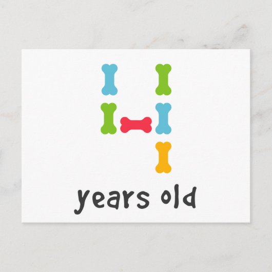 Ik ben vier jaar oud briefkaart (Voorkant)
