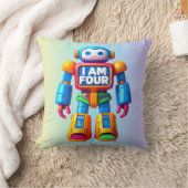 Ik ben vier robot voor kinderen 4e verjaardag tech kussen (Deken)