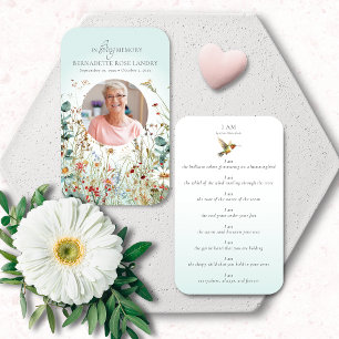 IK BEN, Viering van het Leven Kolibrie Wilde Bloem Visitekaartje