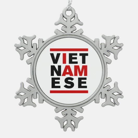 IK BEN VIETNAMESE TIN SNEEUWVLOK ORNAMENT (Voorkant)