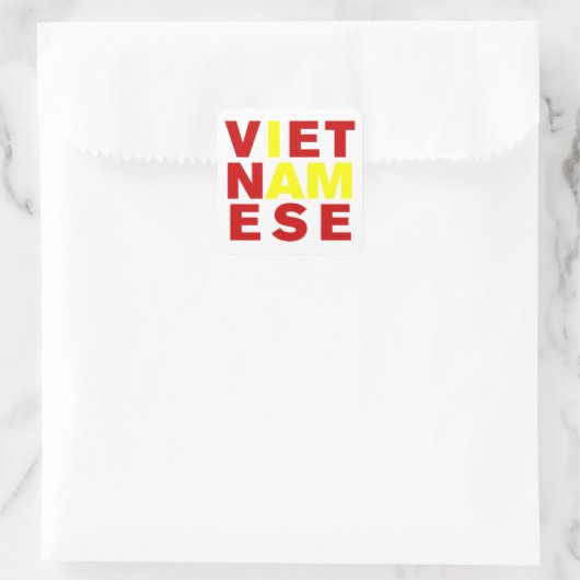 IK BEN VIETNAMESE VIERKANTE STICKER (Tas)
