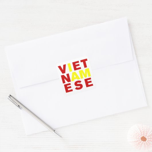 IK BEN VIETNAMESE VIERKANTE STICKER (Envelop)