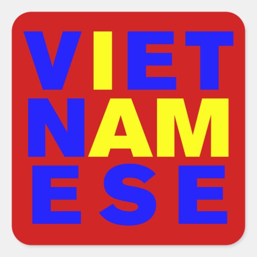 IK BEN VIETNAMESE VIERKANTE STICKER (Voorkant)