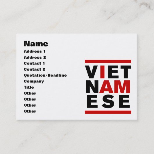 IK BEN VIETNAMESE VISITEKAARTJE (Voorkant)