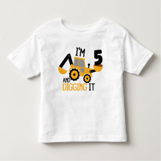Ik ben vijf en ik ga het bouwen, Birthday Boy Kinder Shirts