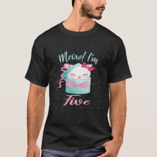 Ik ben vijf jaar oud meisje kat 5th Birthday Kitt T-shirt