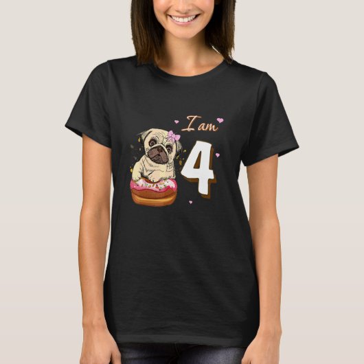Ik ben vijf jaar oud, rustig met donut hond. t-shirt (Voorkant)