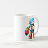 Ik ben vijf robot voor kinderen 5e verjaardag tech koffiemok (Voorkant rechts)