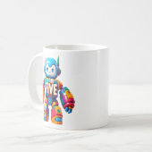 Ik ben vijf robot voor kinderen 5e verjaardag tech koffiemok (Voorkant links)
