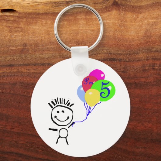 Ik ben vijf stokfiguren sleutelhanger (Voorkant)