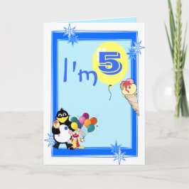 Ik ben vijf verjaardag kaart