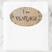 Ik ben vintage ovale sticker (Tas)