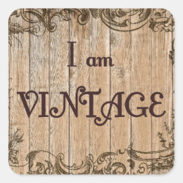 Ik ben vintage vierkante sticker