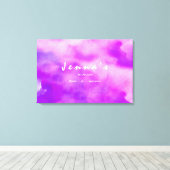 Ik ben VIOLET WATERVERF Bat Mitzvah... ... .... Canvas Afdruk (Insitu (Houten vloer))