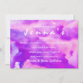 IK BEN VIOLET WATERVERF Bat Mitzvah Uitnodiging (Voorkant)