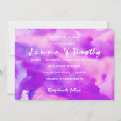 Ik ben VIOLET WATERVERF bruiloft uitnodiging (Voorkant)
