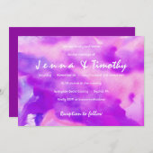 Ik ben VIOLET WATERVERF bruiloft uitnodiging (Voorkant / Achterkant)