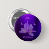 Ik Ben Violette Vlam Met Lotus Ronde Button 5,7 Cm (Voorkant /achterkant)