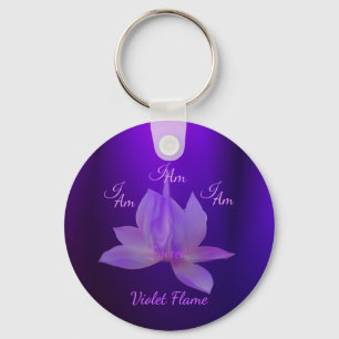 Ik Ben Violette Vlam Met Lotus Sleutelhanger