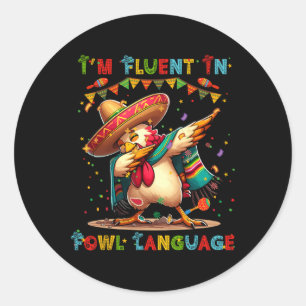 Ik ben vloeiend in de Mexicaanse taal Cinco de May Ronde Sticker