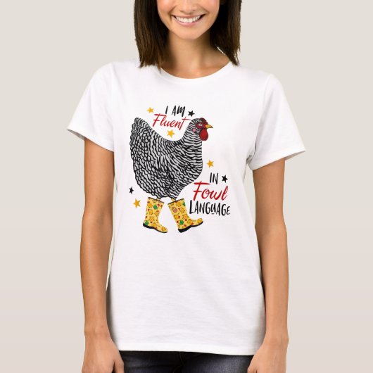 Ik ben vloeiend in Fowl Language Boerderij Life Cr T-shirt (Voorkant)