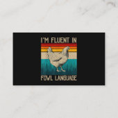 Ik ben vloeiend in het kippenvel van de Fowl-taal Visitekaartje (Achterkant)