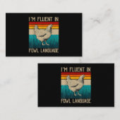 Ik ben vloeiend in het kippenvel van de Fowl-taal Visitekaartje (Voorkant / Achterkant)