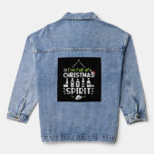 Ik ben vol kerstgeest - Kerstmis Drink Denim Jacket (Achterkant)