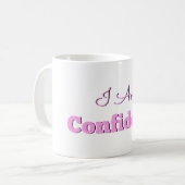 Ik ben vol vertrouwen in roze over witte Mok (Voorkant links)