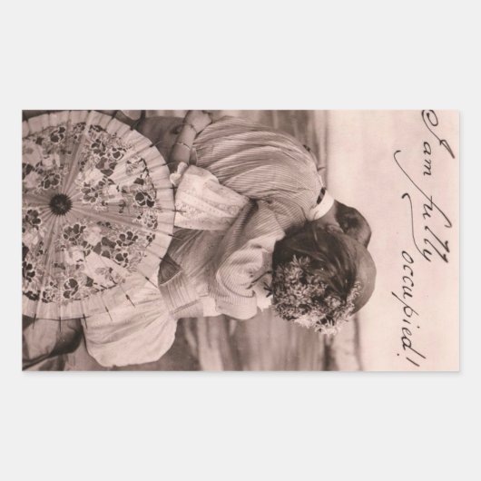 "Ik ben volledig bezet!" romantische kus grappig Rechthoekige Sticker (Voorkant)