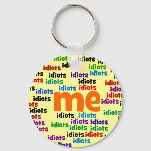 Ik ben volledig omringd door een groep van Idiots. Sleutelhanger (Voorkant)