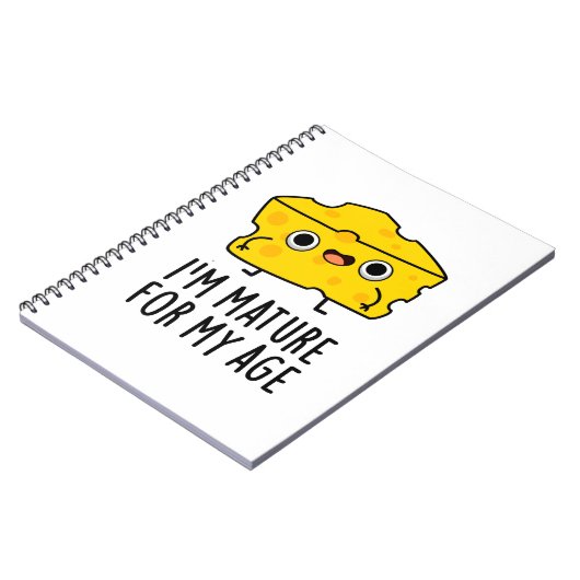 Ik ben volwassen voor mijn leeftijd Grappige kaas  Notitieboek (Linkerzijde)