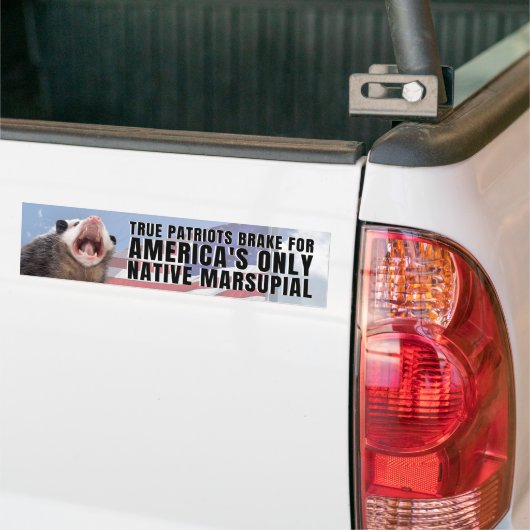 IK BEN VOOR AMERIKA'S ENIGE NATIEVE MARSUPIAL BUMPERSTICKER (Op Truck)