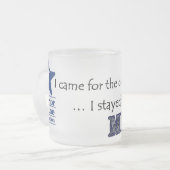 Ik ben voor de missie gebleven matglas koffiemok (Voorkant links)