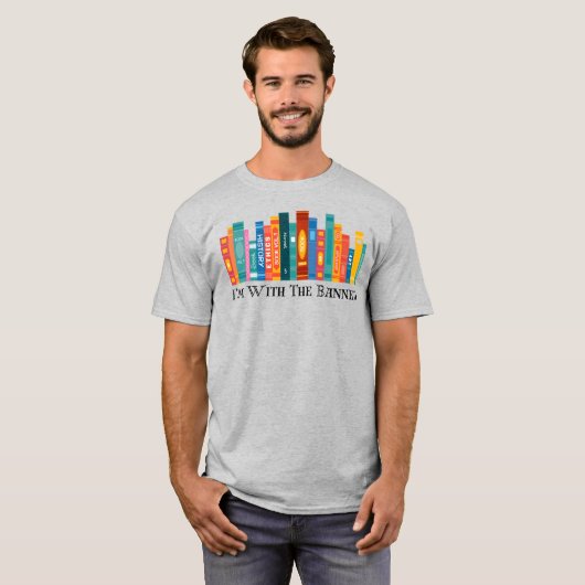 Ik ben voor de verboden, verboden boeken. t-shirt (Voorkant volledig)