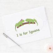 Ik ben voor iguana ovale sticker (Envelop)