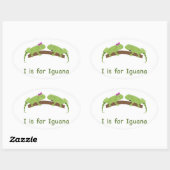 Ik ben voor iguana ovale sticker (Vel)