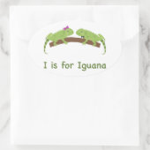 Ik ben voor iguana ovale sticker (Tas)